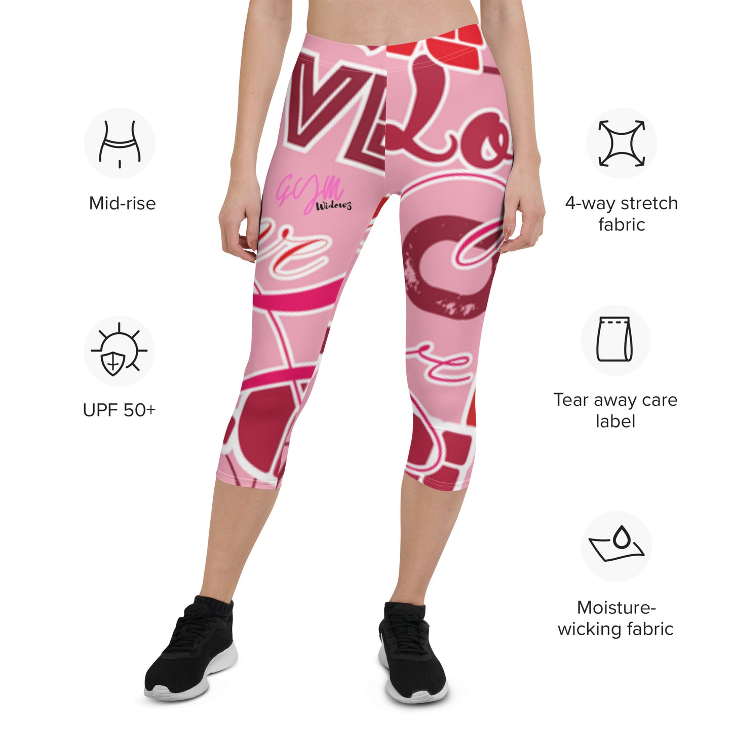 GymWidowz Capri Leggings - Love Collection