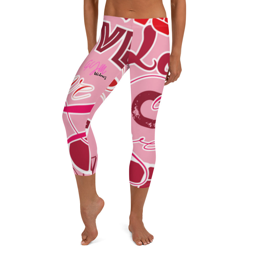 GymWidowz Capri Leggings - Love Collection