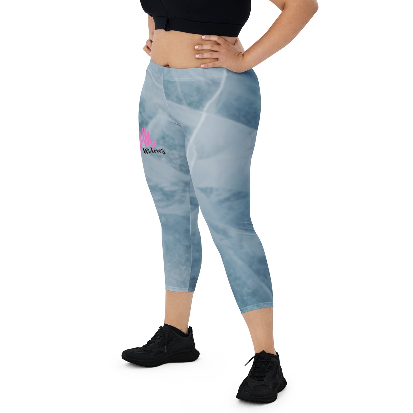 GymWidowz Capri Leggings - Cracked Ice