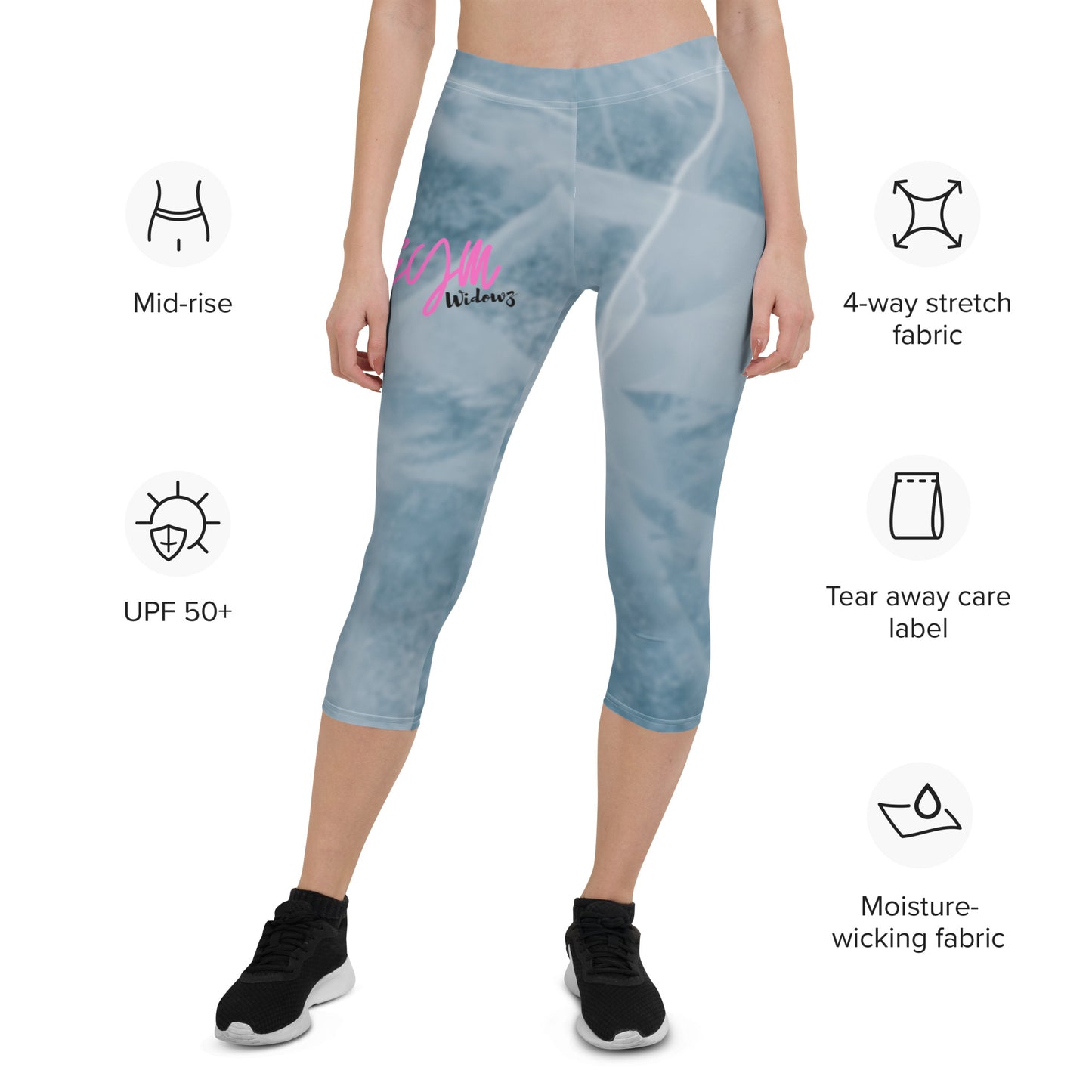 GymWidowz Capri Leggings - Cracked Ice