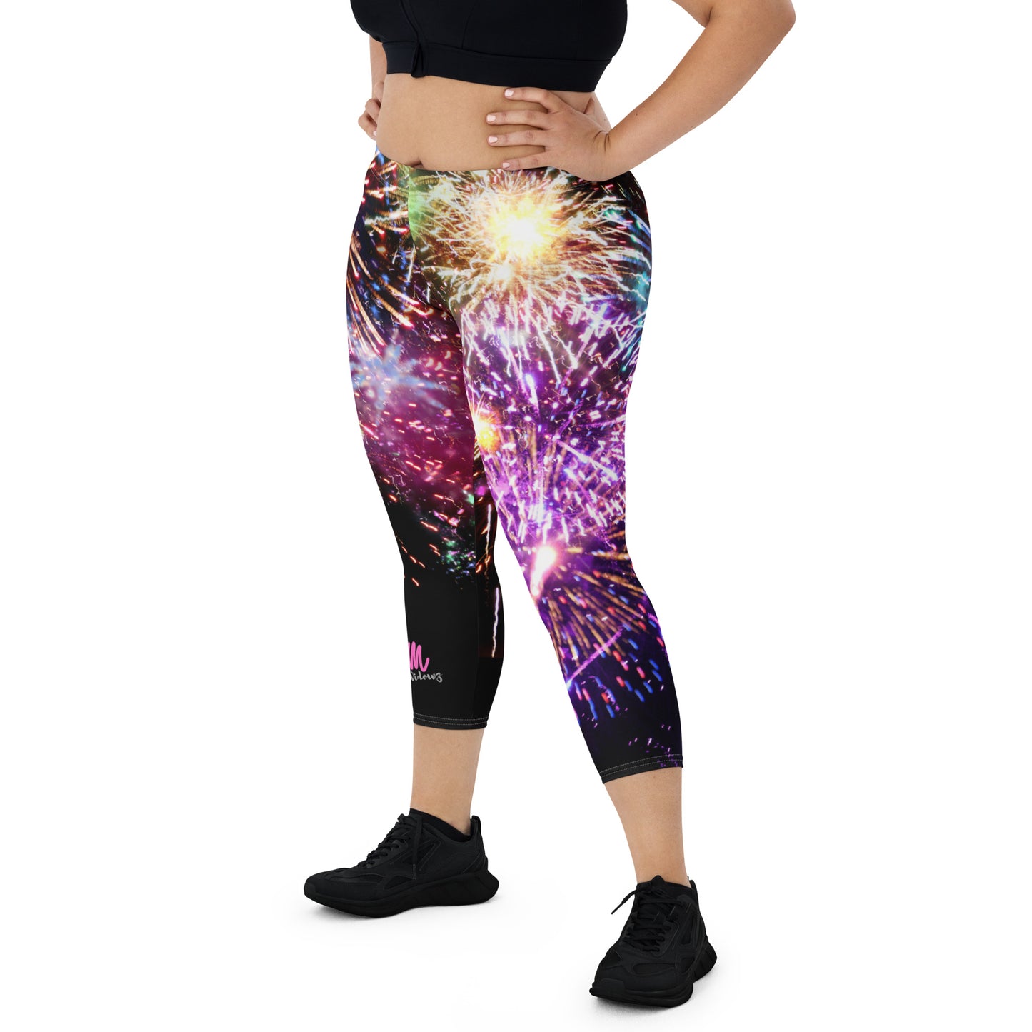 GymWidowz Capri Leggings - Fireworks