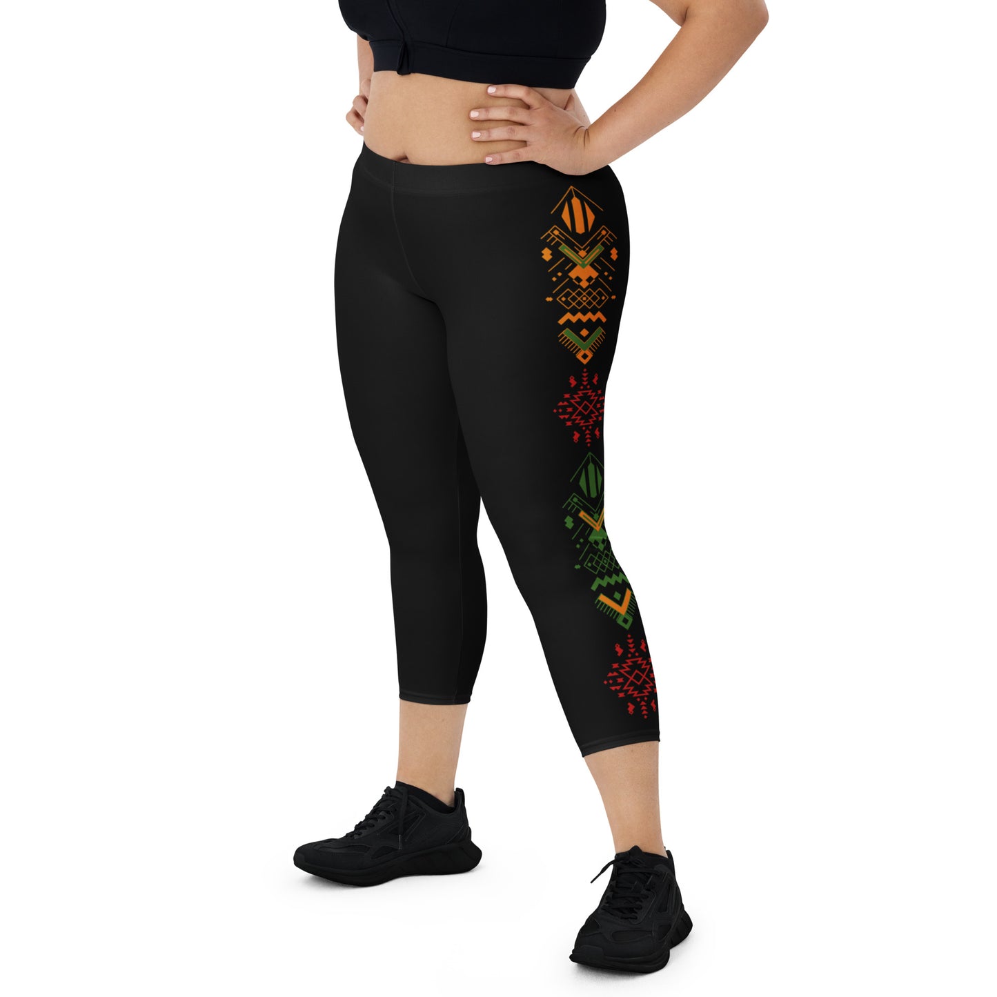 GymWidowz Capri Leggings - Tribal