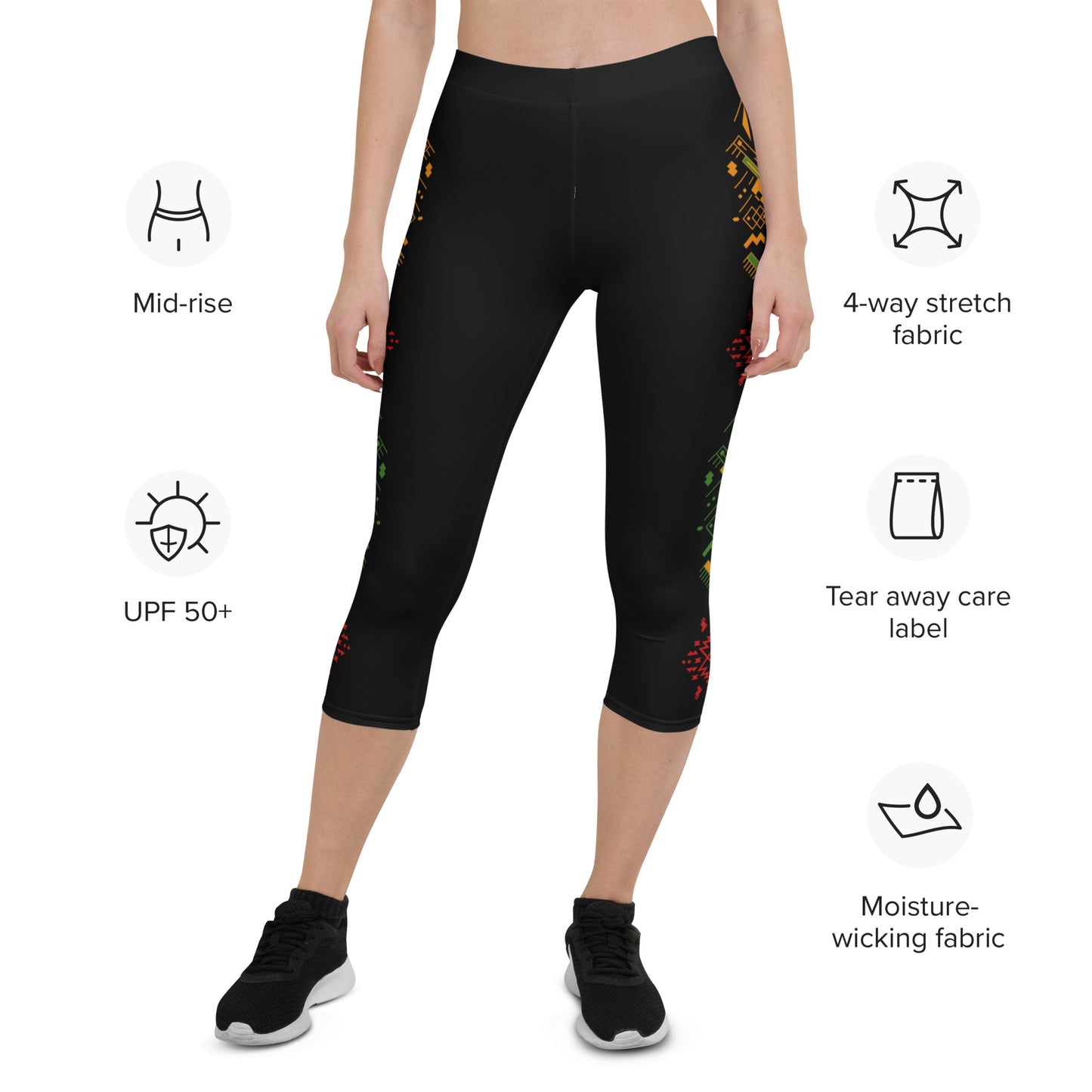 GymWidowz Capri Leggings - Tribal