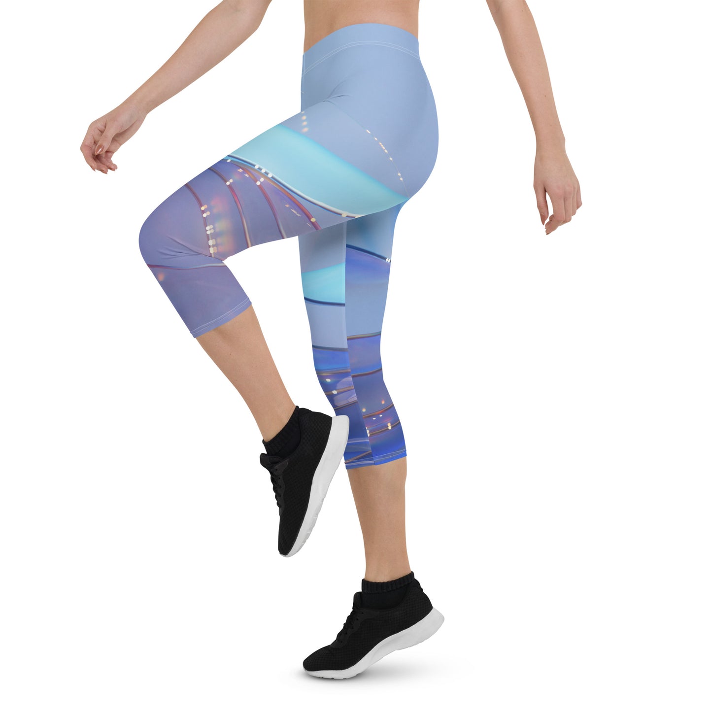 GymWidowz Capri Leggings - The Blues