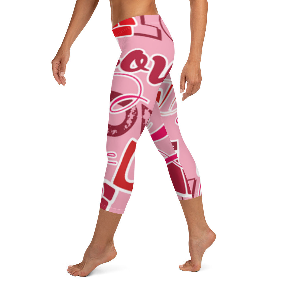 GymWidowz Capri Leggings - Love Collection