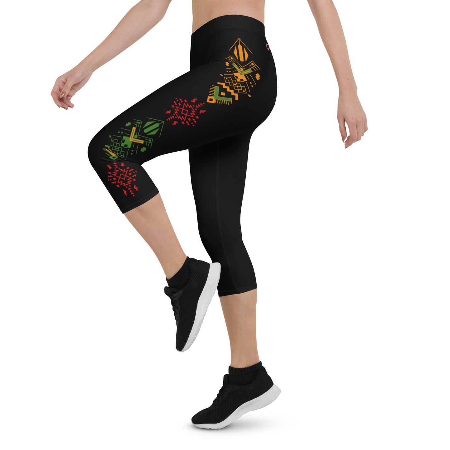 GymWidowz Capri Leggings - Tribal