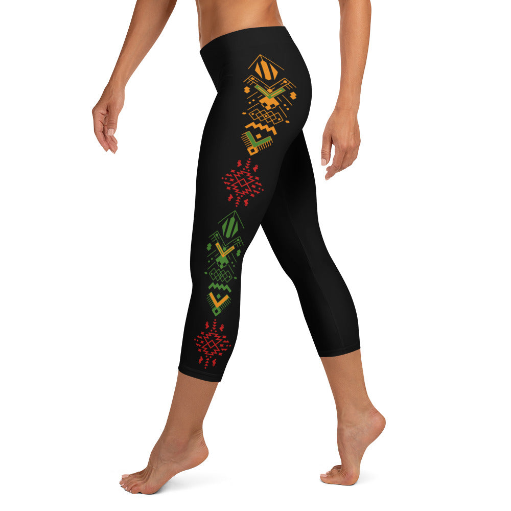 GymWidowz Capri Leggings - Tribal