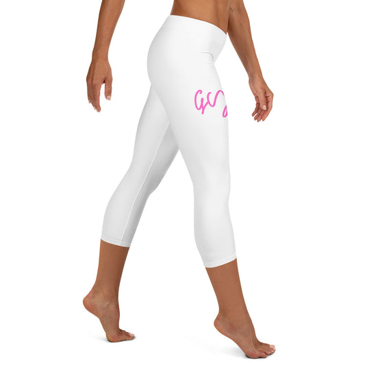 GymWidowz Capri Leggings - White