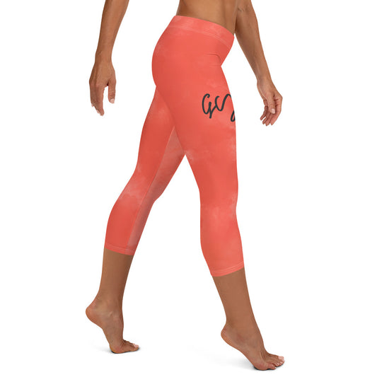 GymWidowz Capri Leggings - Dark Coral