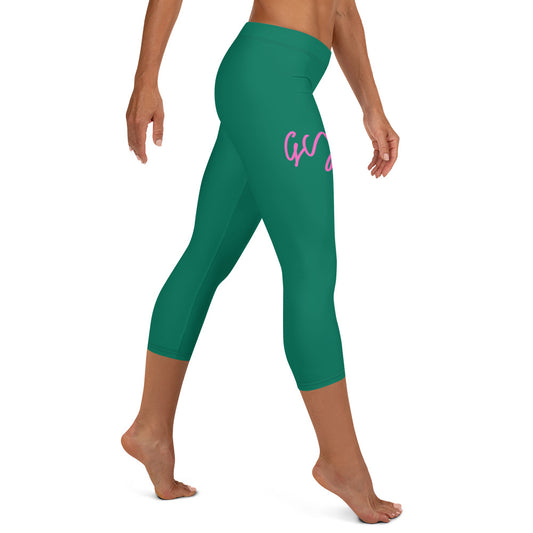 GymWidowz Capri Leggings - Green