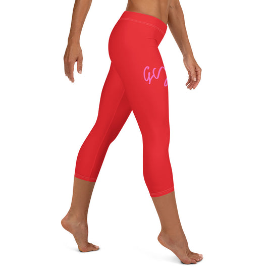 GymWidowz Capri Leggings - Red