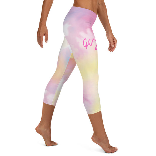 GymWidowz Capri Leggings - Light Tie Dye