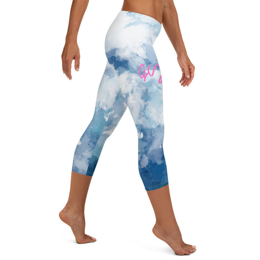 GymWidowz Capri Leggings - Watercolour