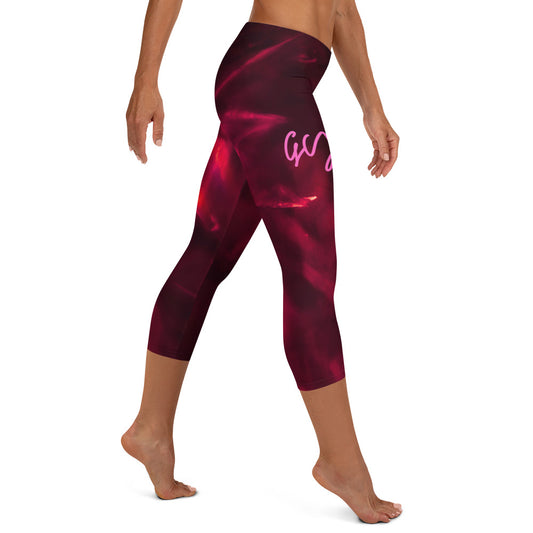 GymWidowz Capri Leggings - Hot Lava