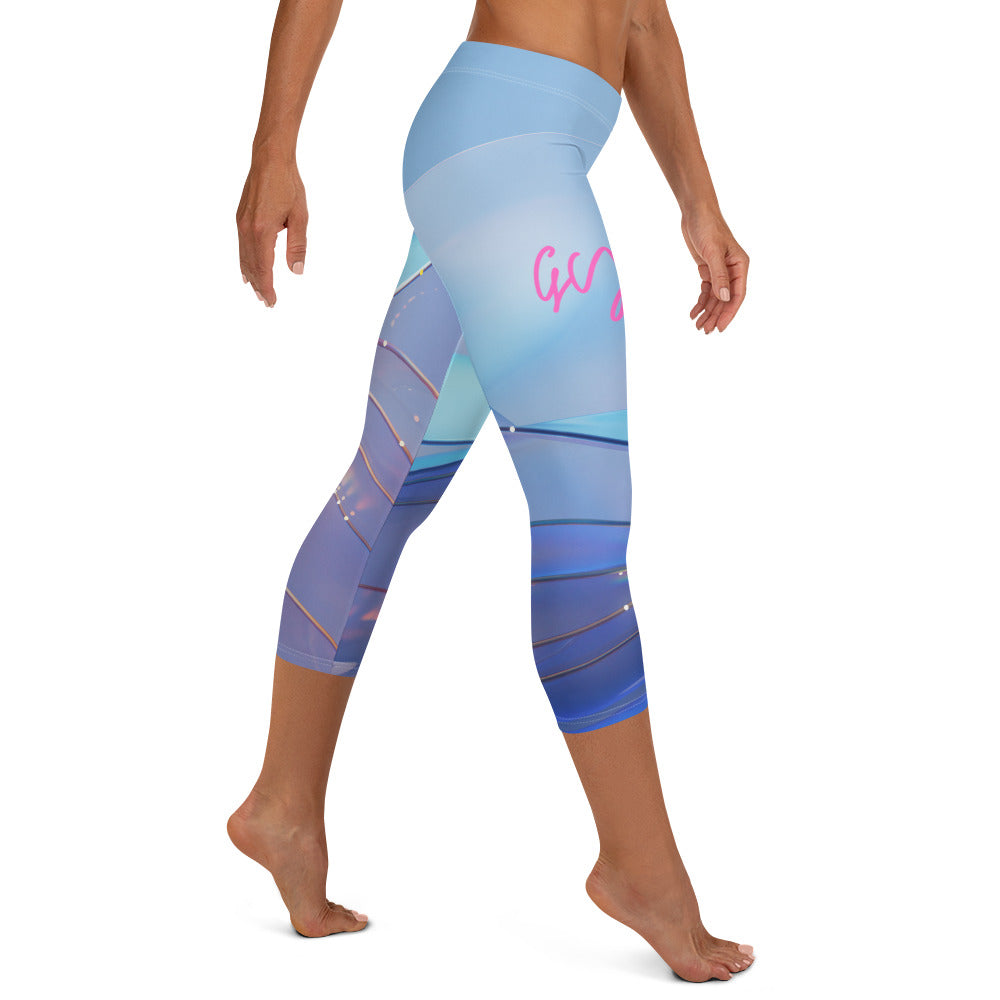 GymWidowz Capri Leggings - The Blues