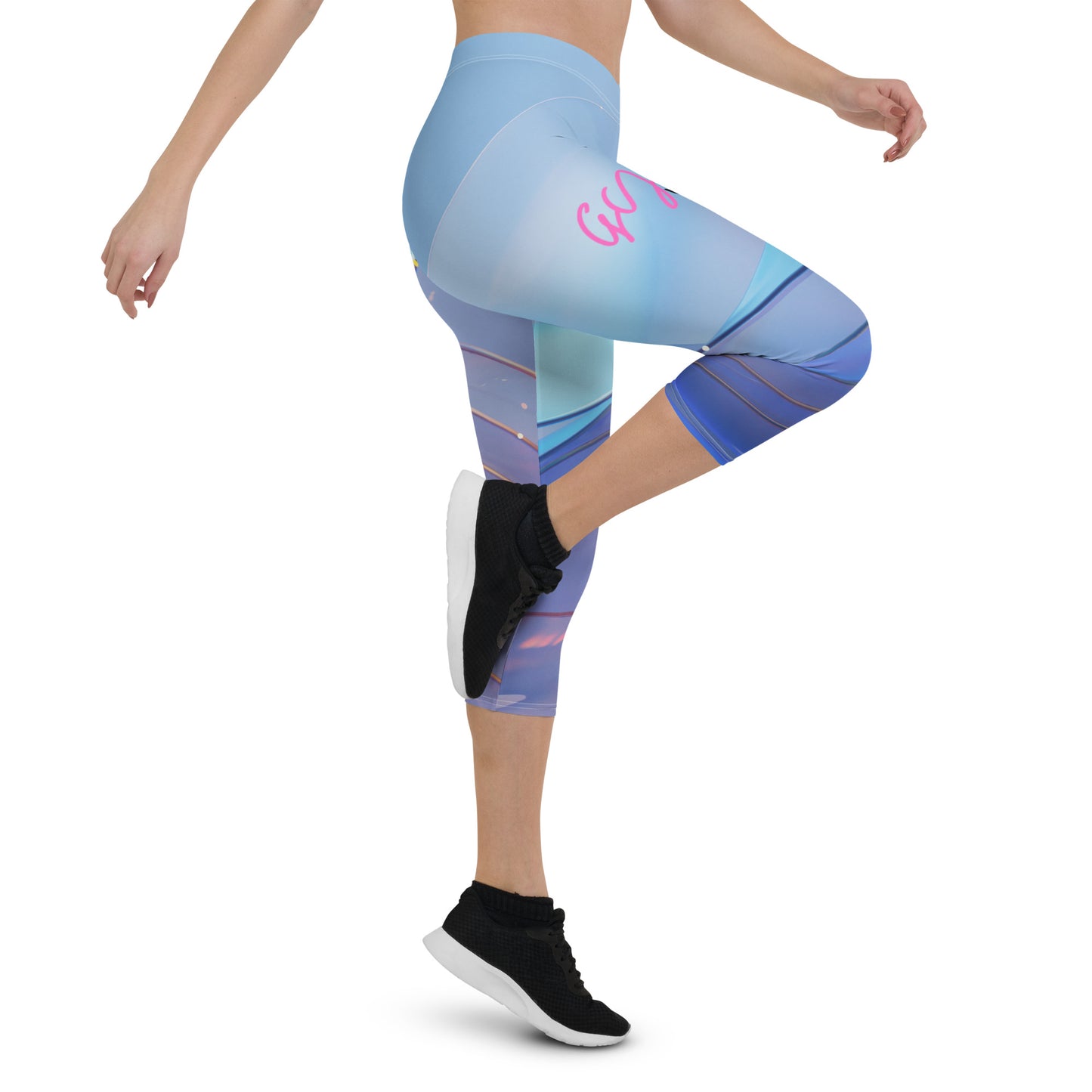 GymWidowz Capri Leggings - The Blues