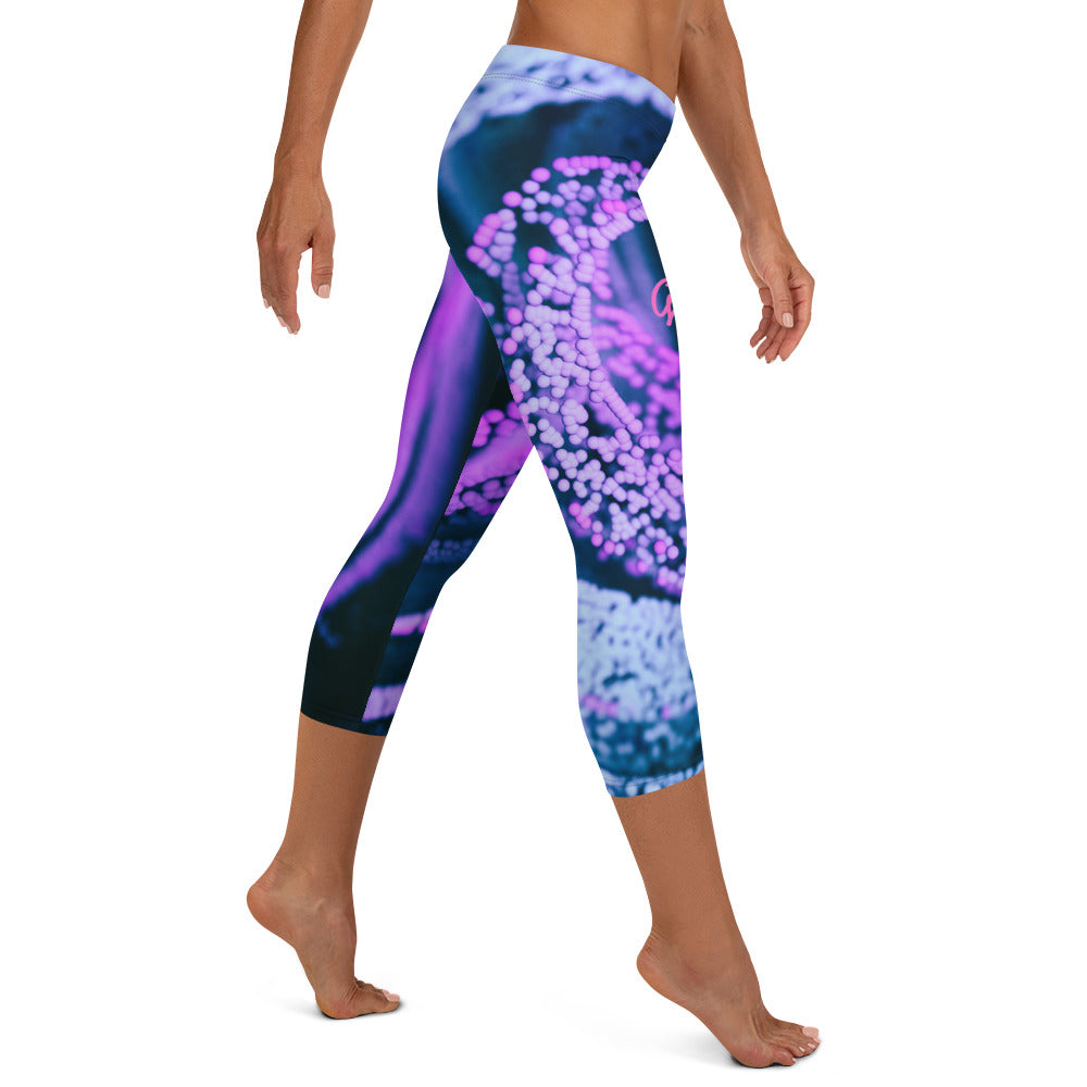 GymWidowz Capri Leggings - Purple Swirl