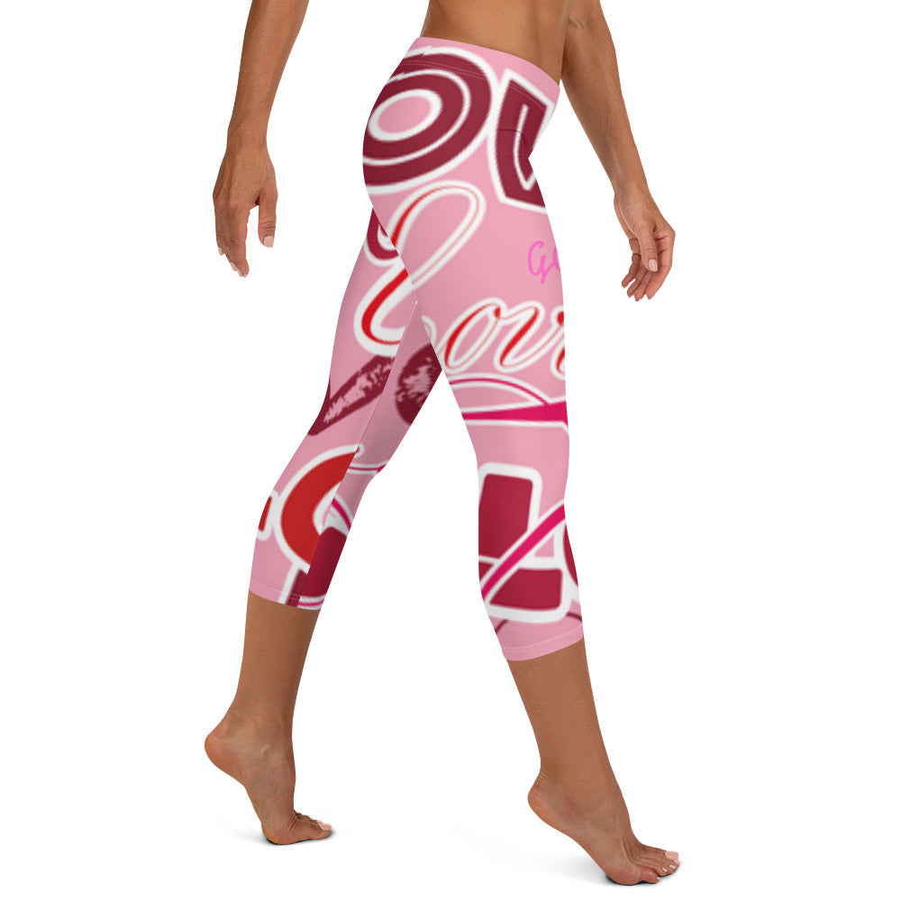 GymWidowz Capri Leggings - Love Collection