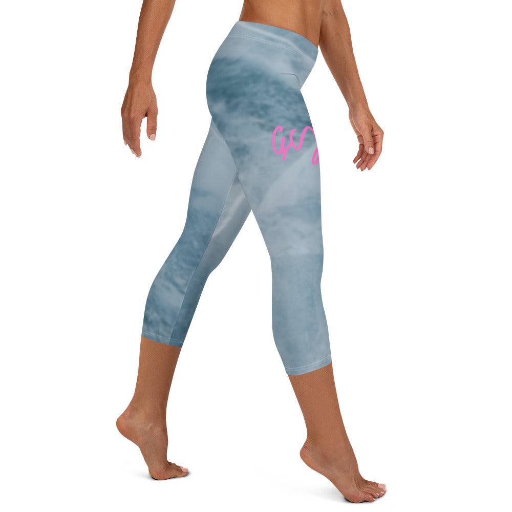 GymWidowz Capri Leggings - Cracked Ice