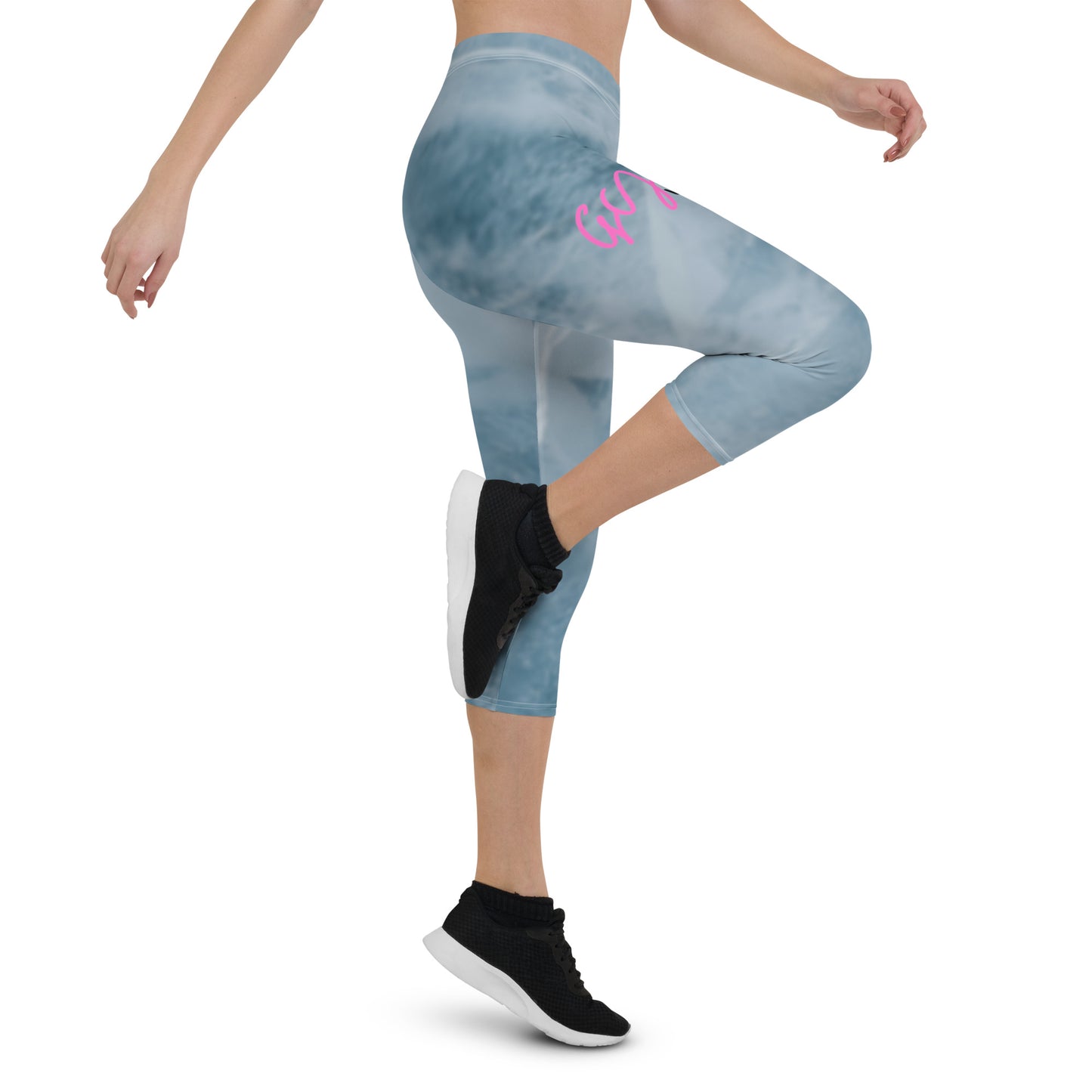 GymWidowz Capri Leggings - Cracked Ice