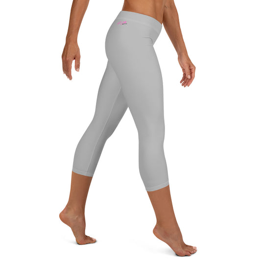 GymWidowz Capri Leggings - Light Grey