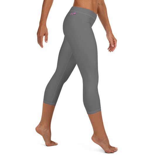 GymWidowz Capri Leggings - Dark Grey