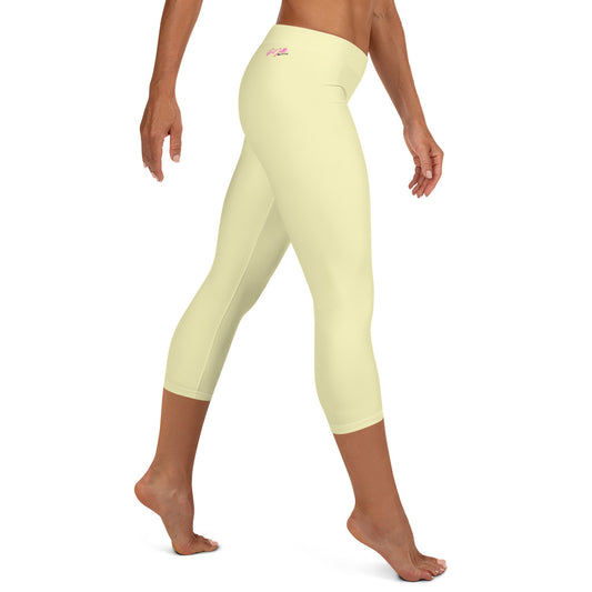 GymWidowz Capri Leggings - Yellow