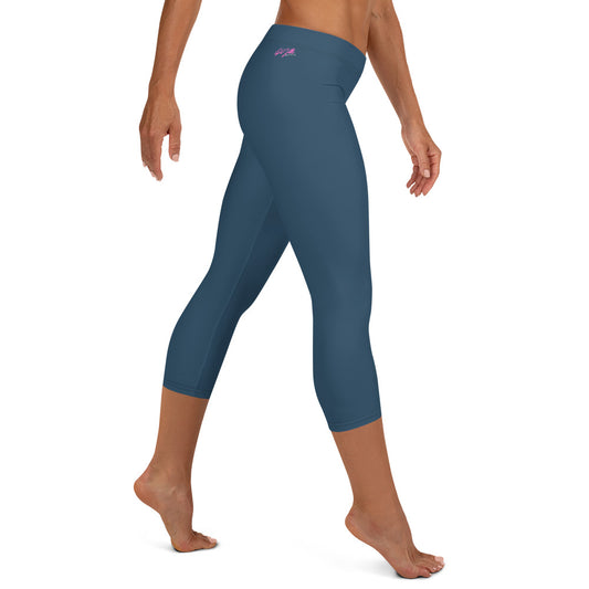 GymWidowz Capri Leggings - Dark Blue