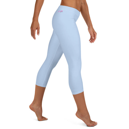 GymWidowz Capri Leggings - Light Blue