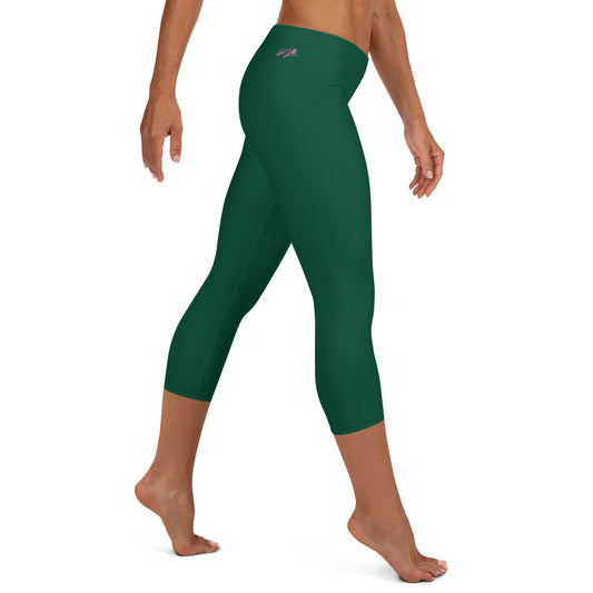 GymWidowz Capri Leggings - Dark Green