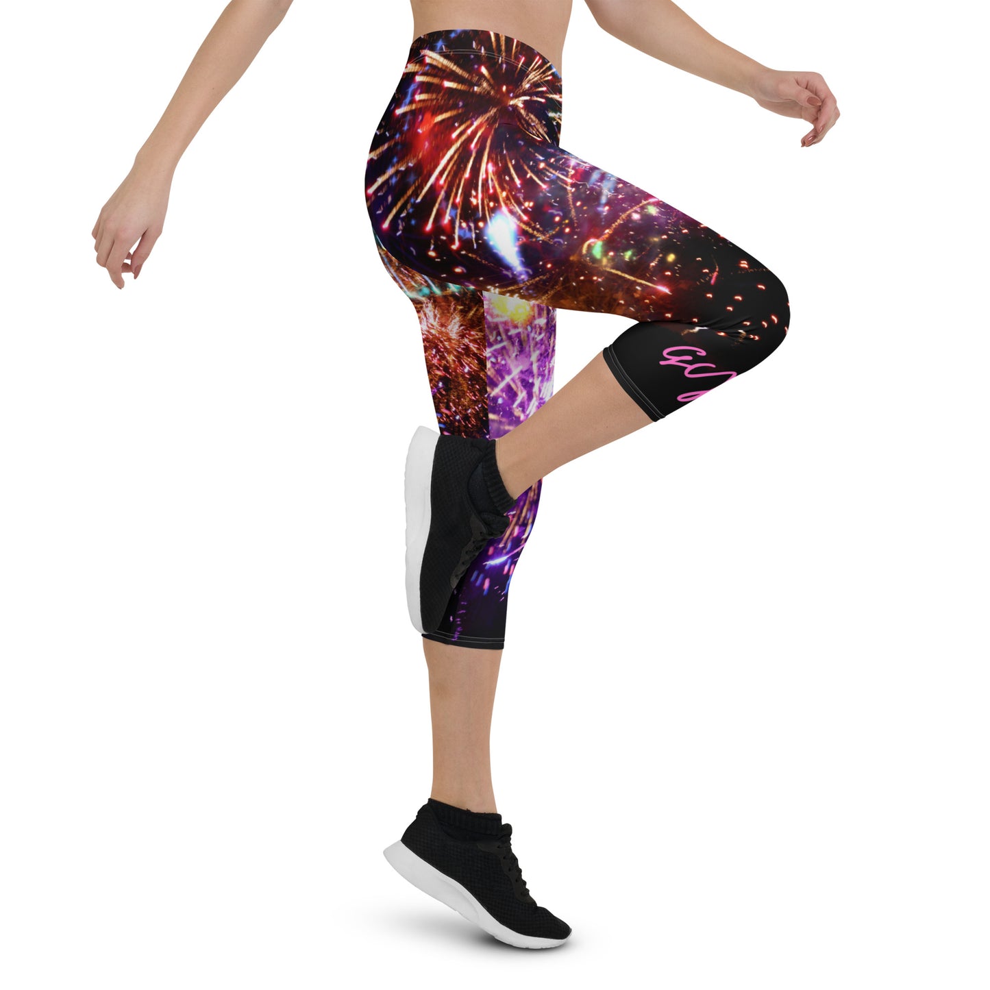 GymWidowz Capri Leggings - Fireworks