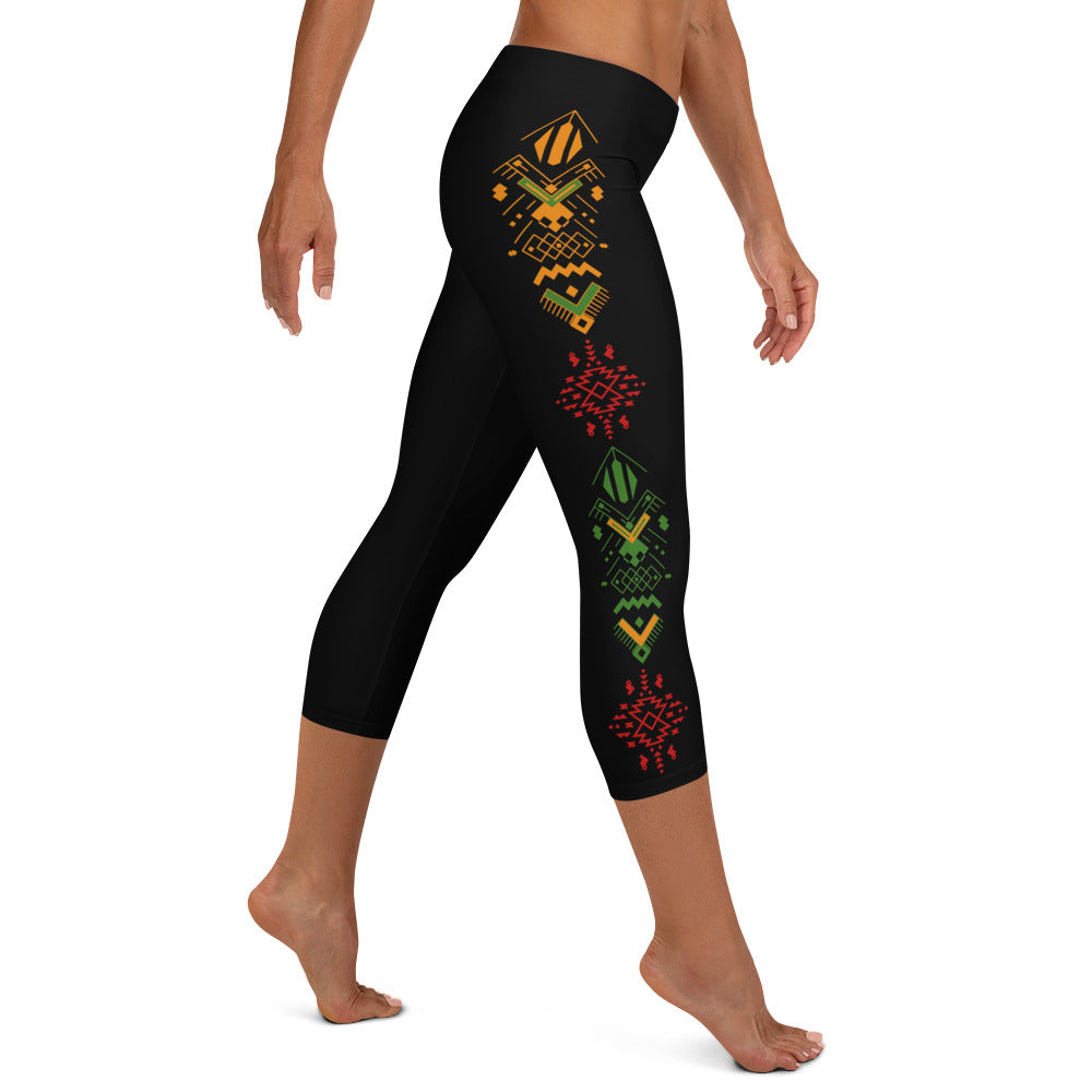 GymWidowz Capri Leggings - Tribal