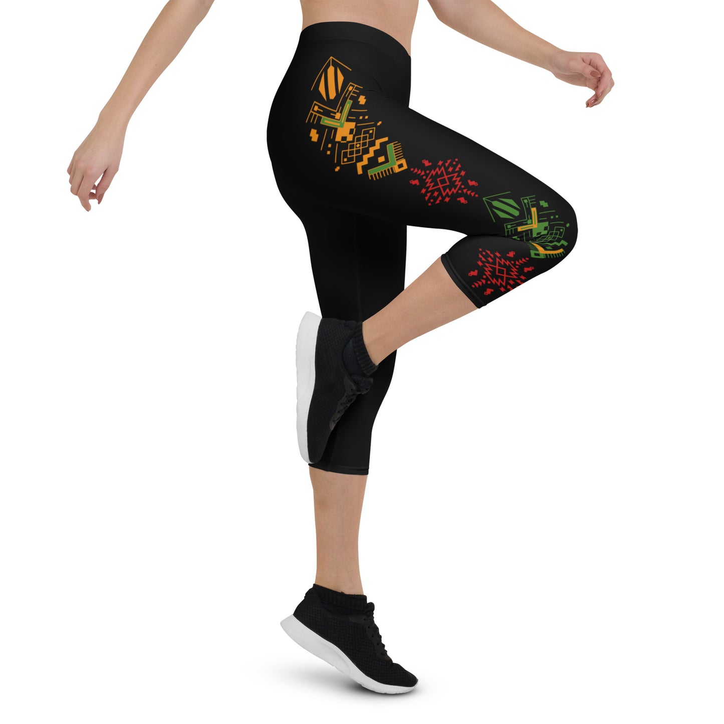 GymWidowz Capri Leggings - Tribal