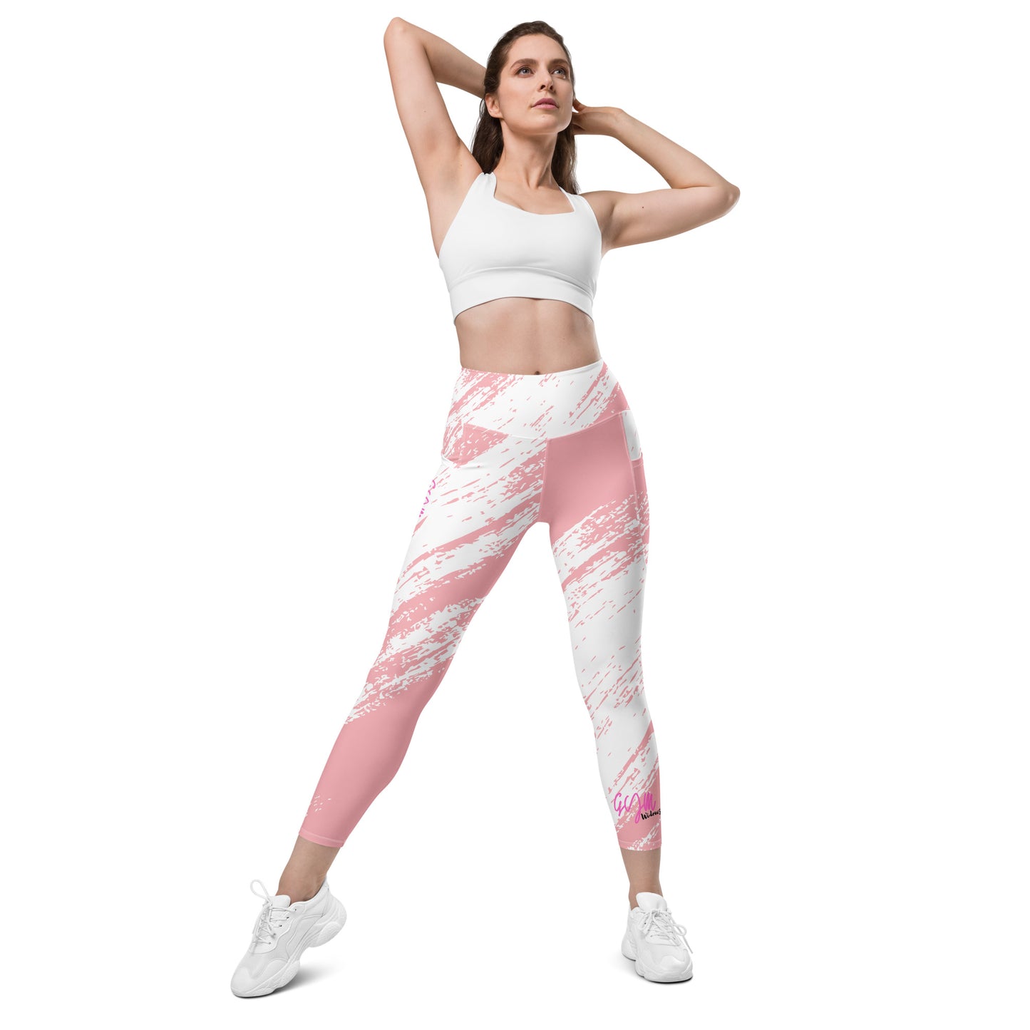 GymWidowz Leggings with pockets - Distressed Pink