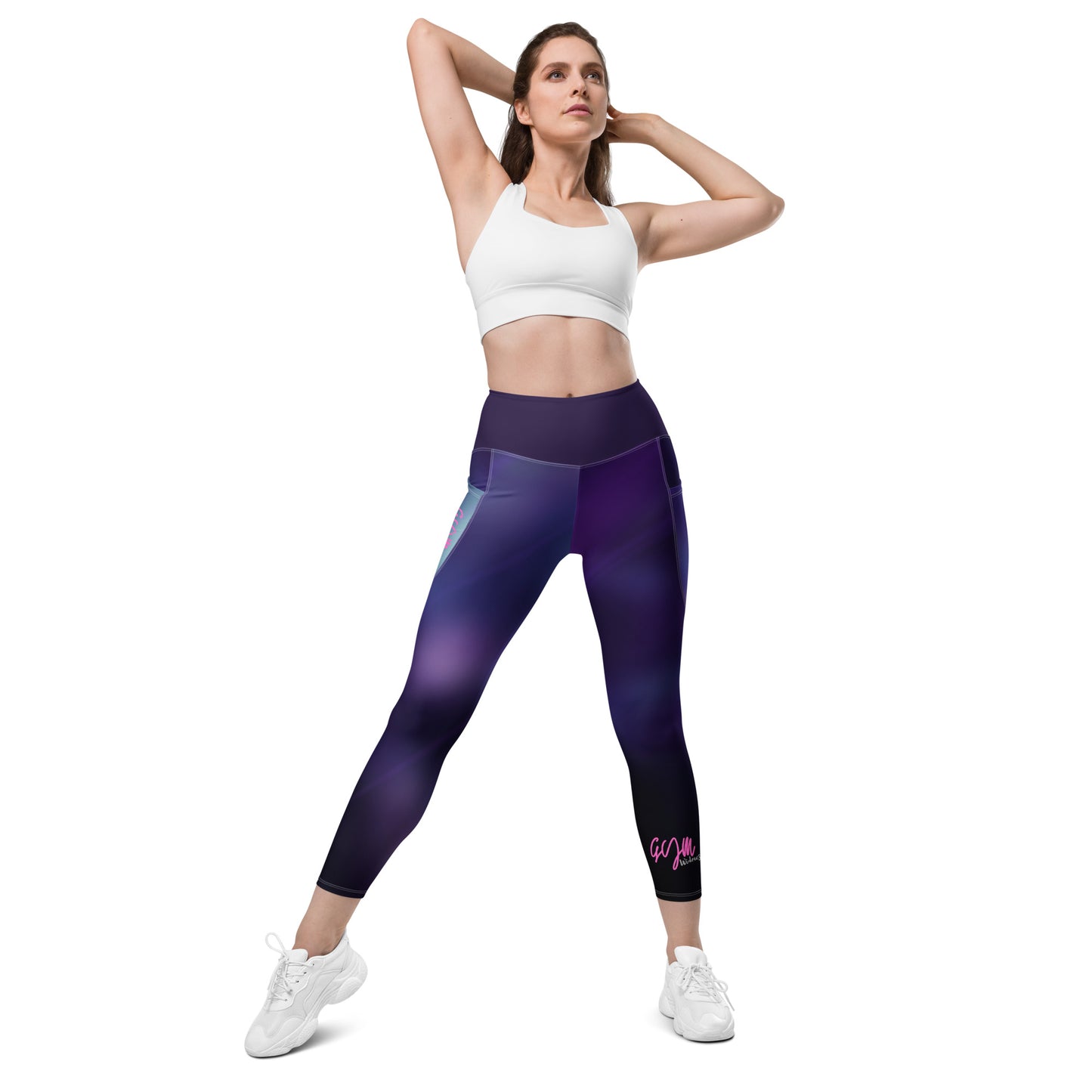 GymWidowz Leggings with pockets - Purple Nebula