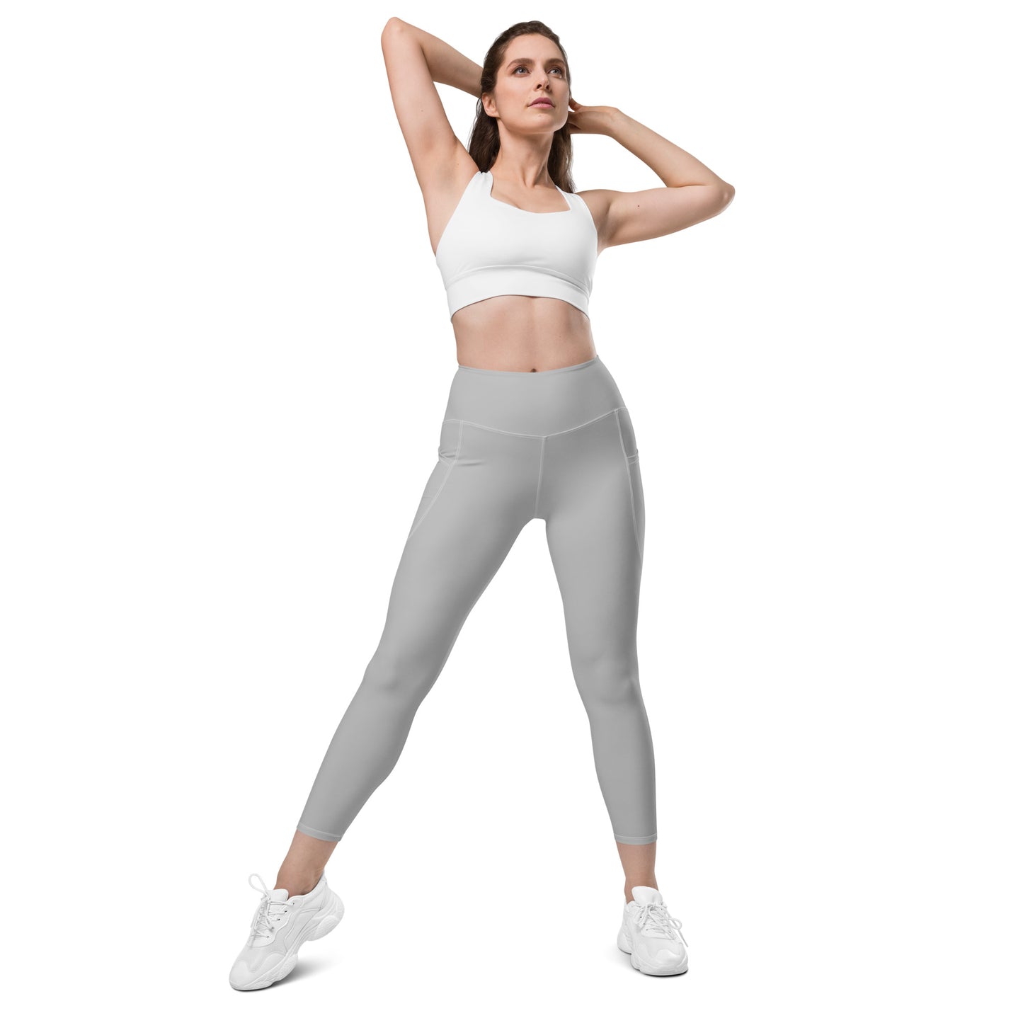 GymWidowz Leggings with pockets - Light Grey