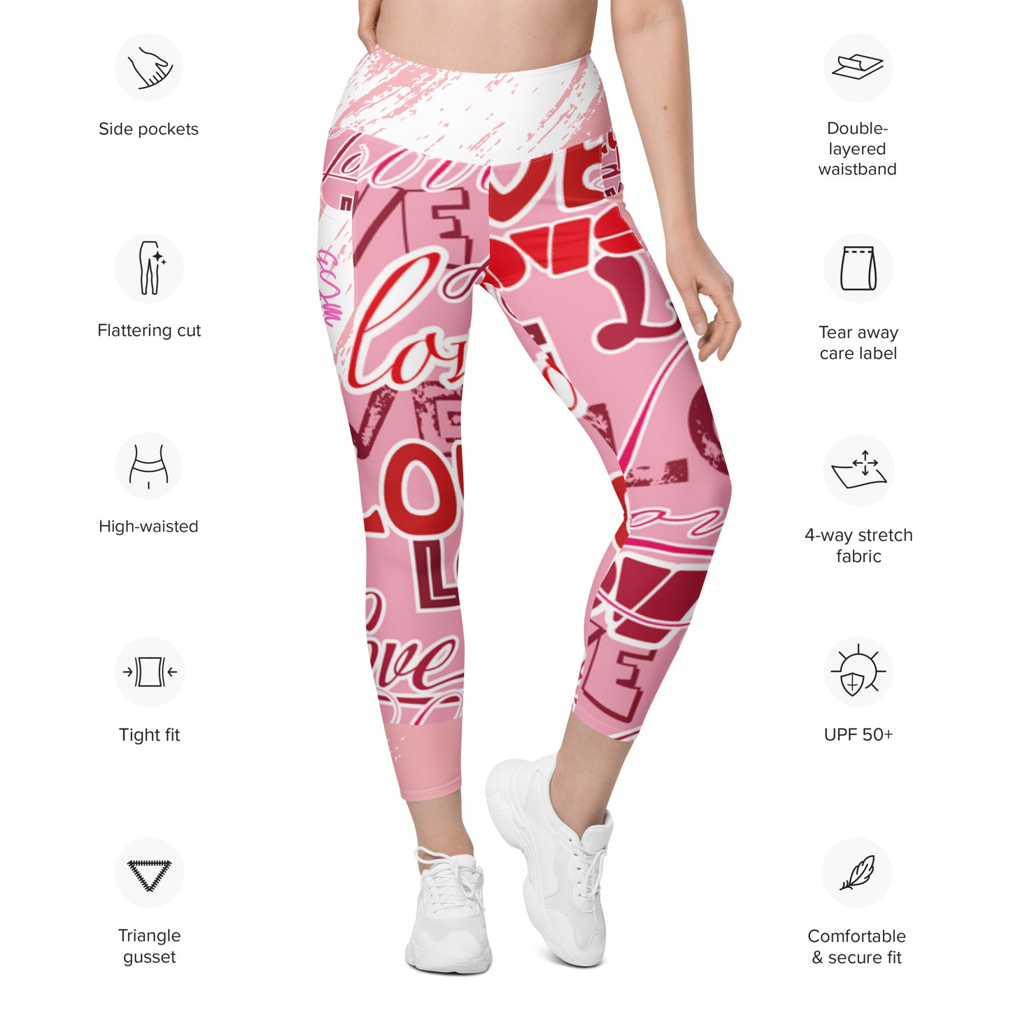 GymWidowz Leggings with pockets - Love Collection