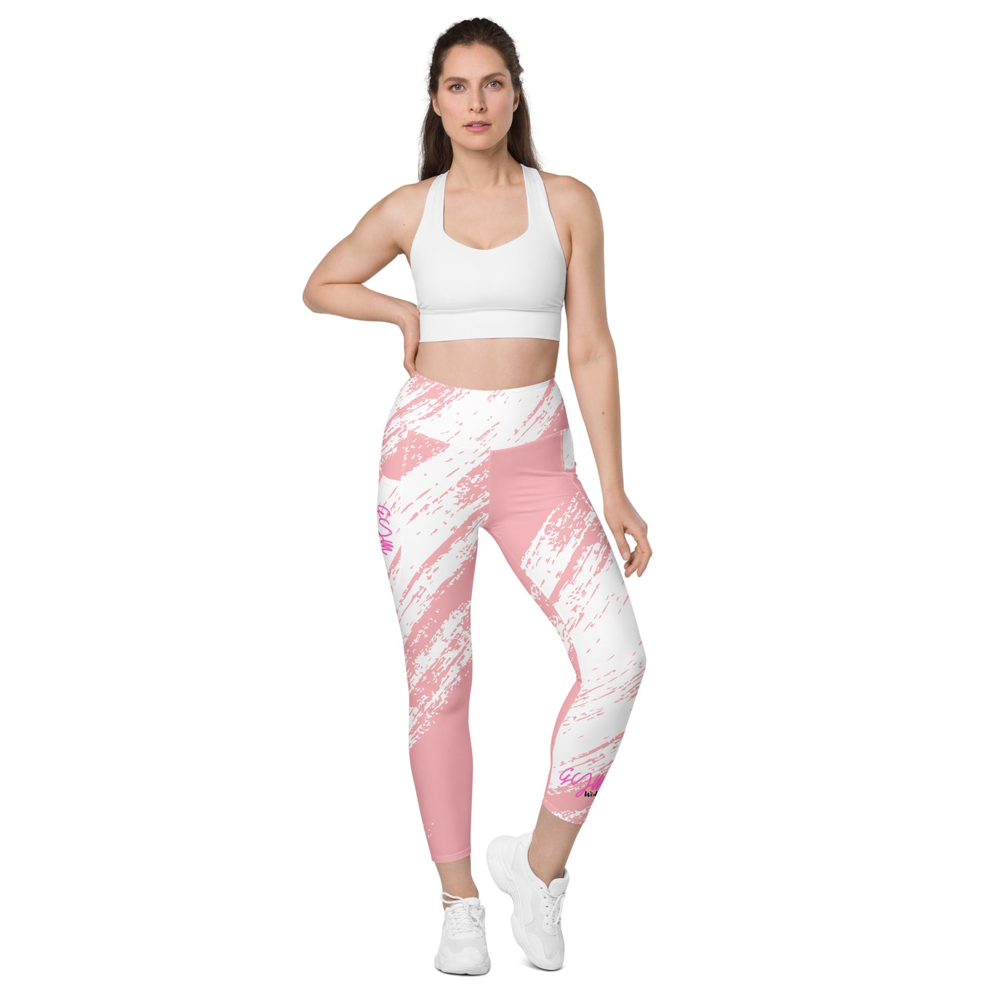 GymWidowz Leggings with pockets - Distressed Pink