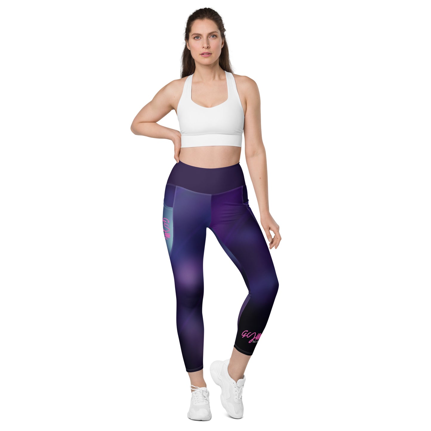 GymWidowz Leggings with pockets - Purple Nebula