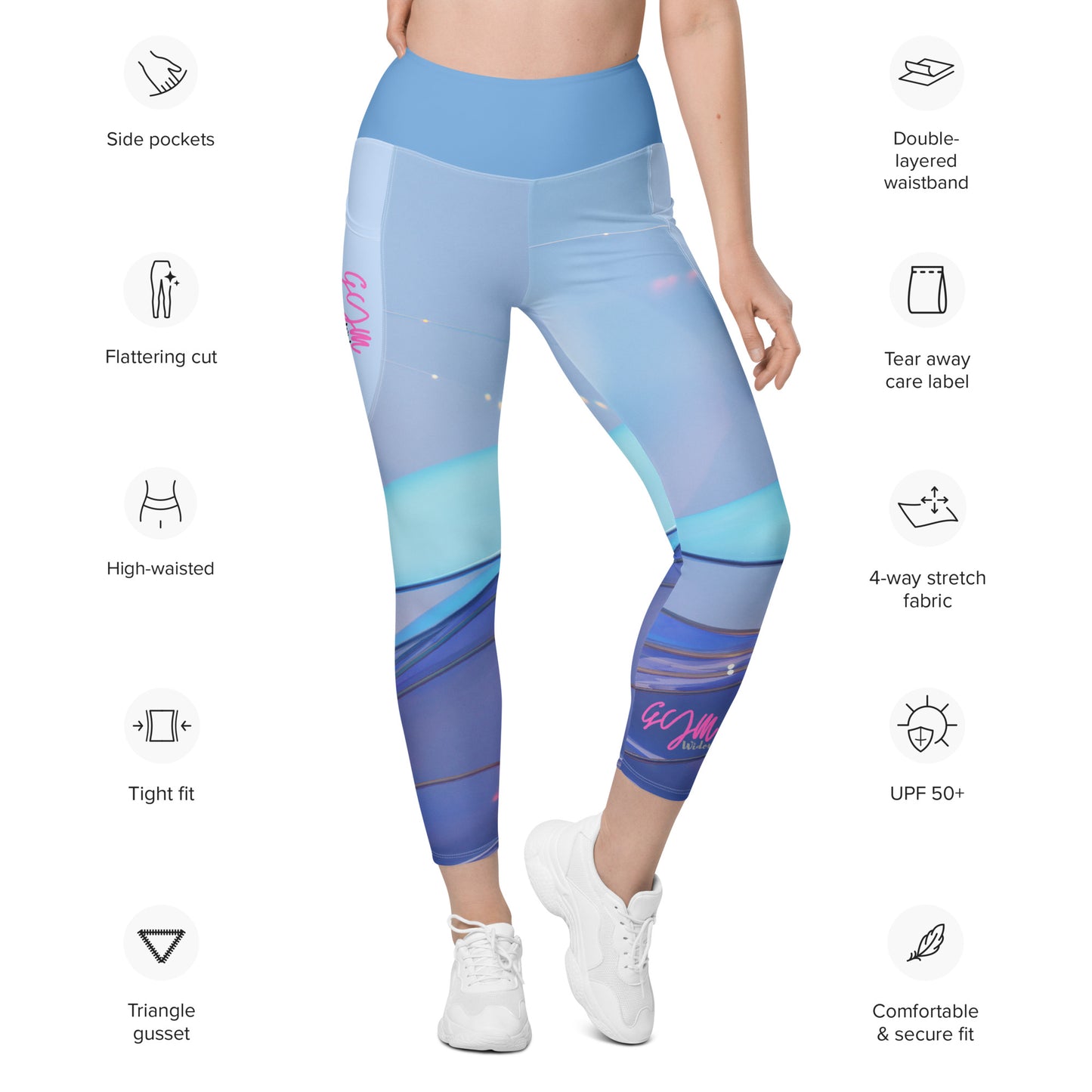 GymWidowz Leggings with pockets - The Blues