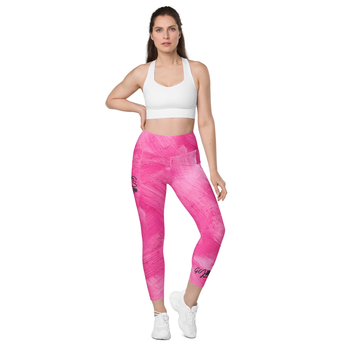 GymWidowz Leggings with pockets - Painted Pink