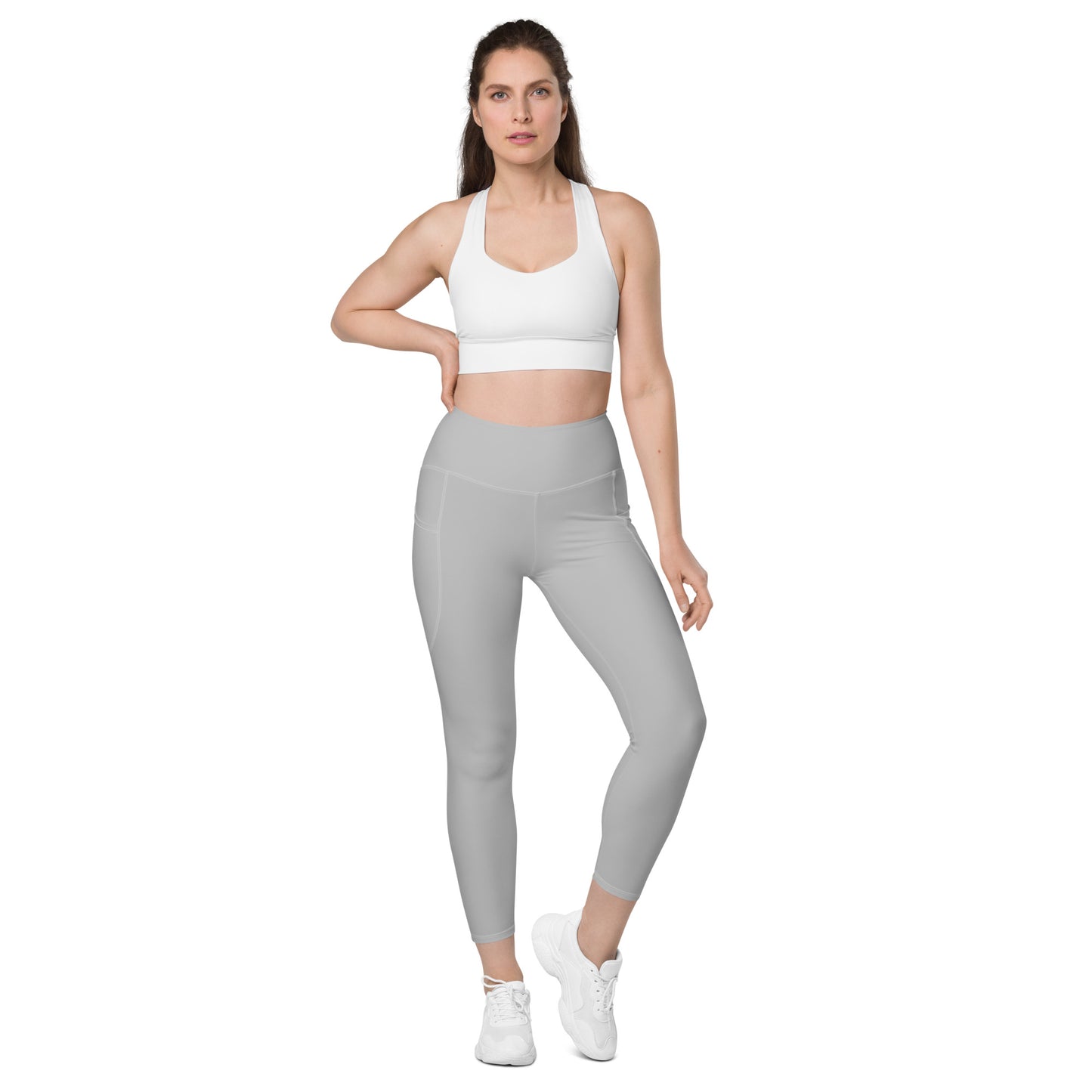 GymWidowz Leggings with pockets - Light Grey