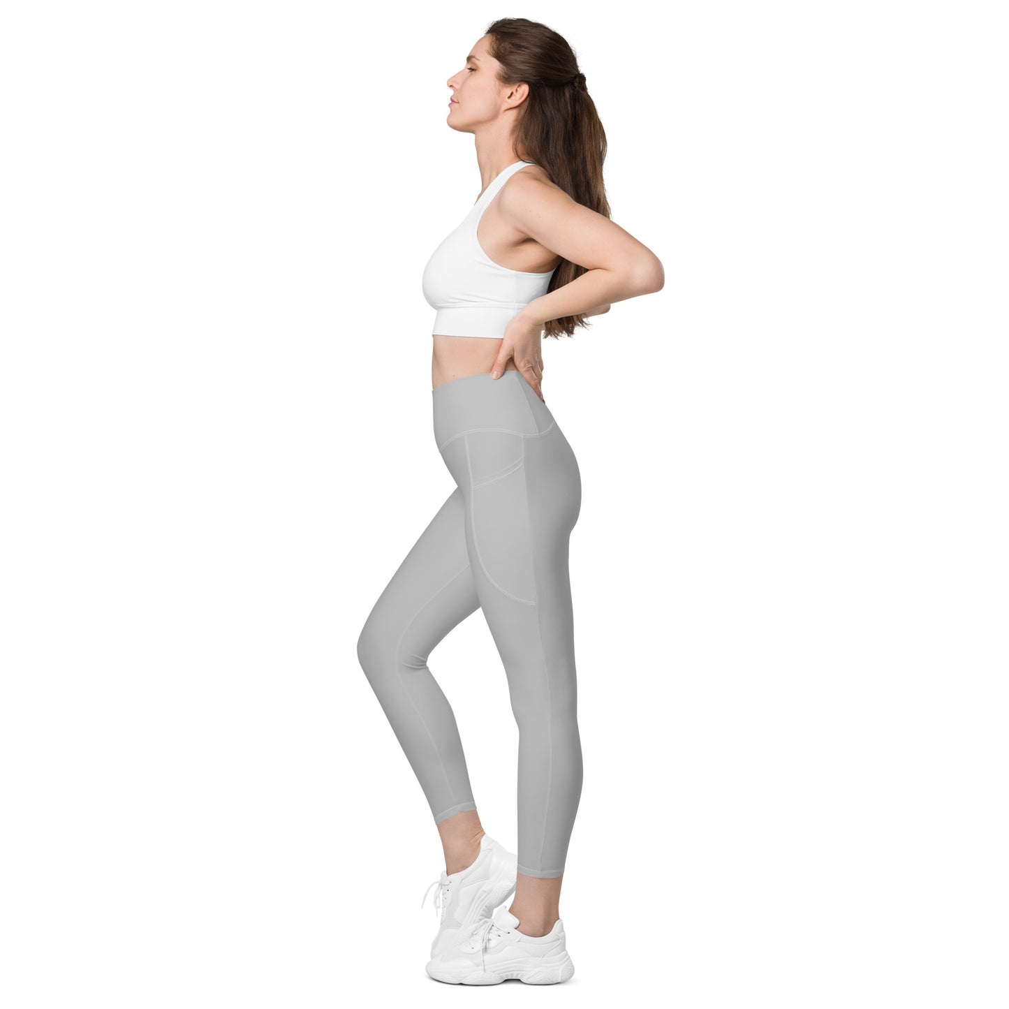 GymWidowz Leggings with pockets - Light Grey