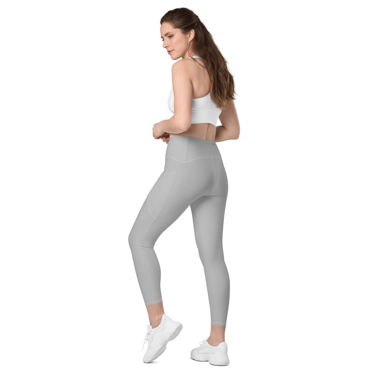 GymWidowz Leggings with pockets - Light Grey