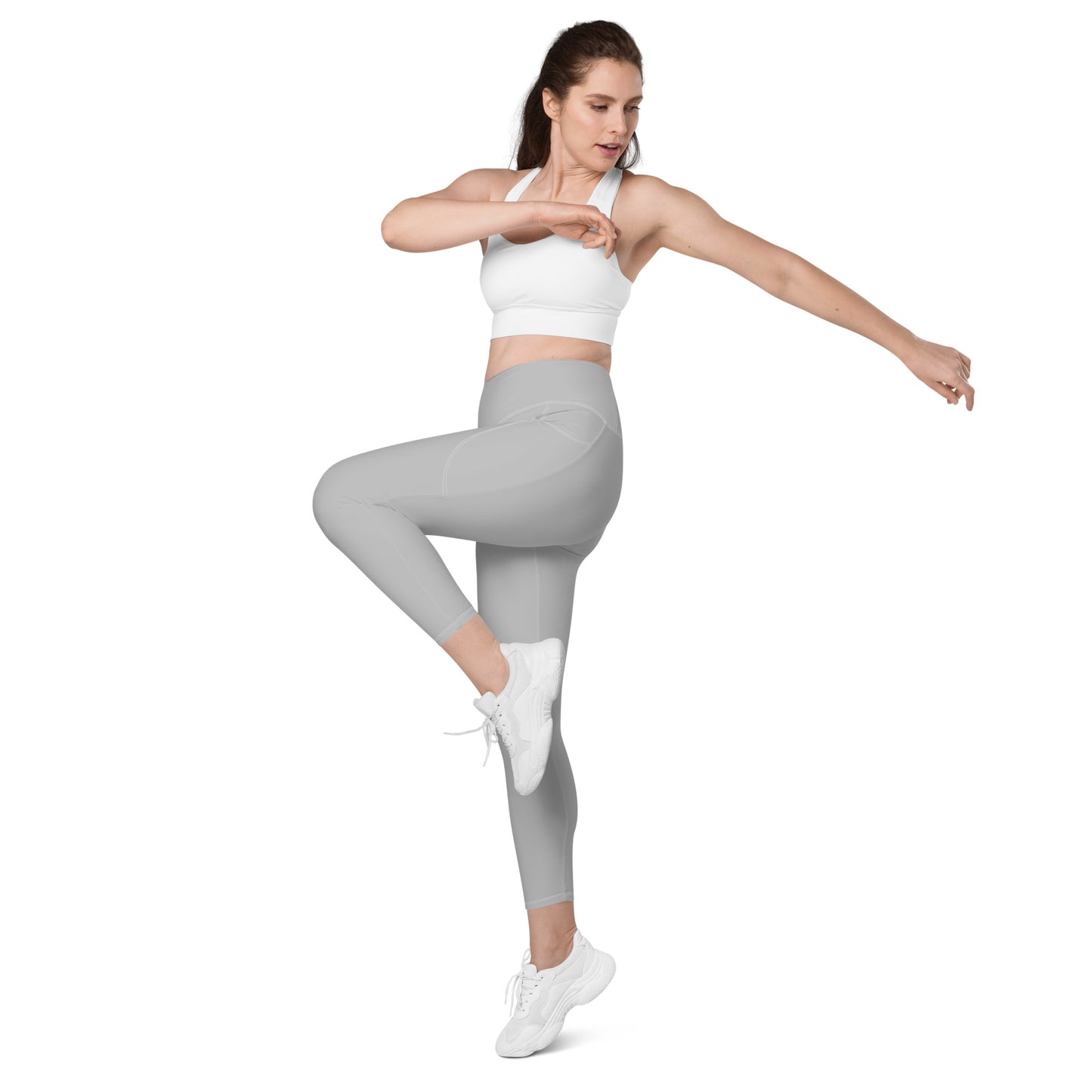 GymWidowz Leggings with pockets - Light Grey