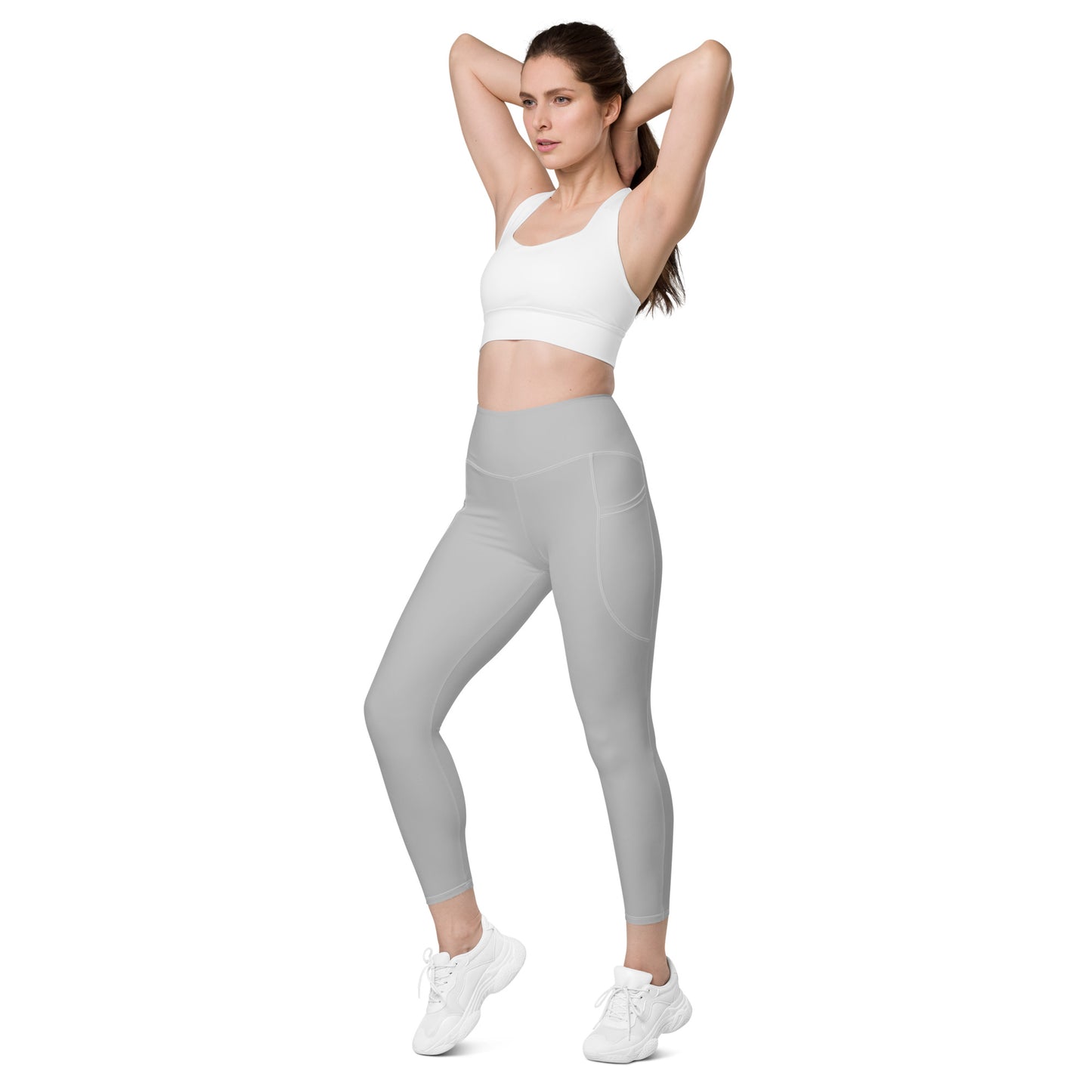 GymWidowz Leggings with pockets - Light Grey