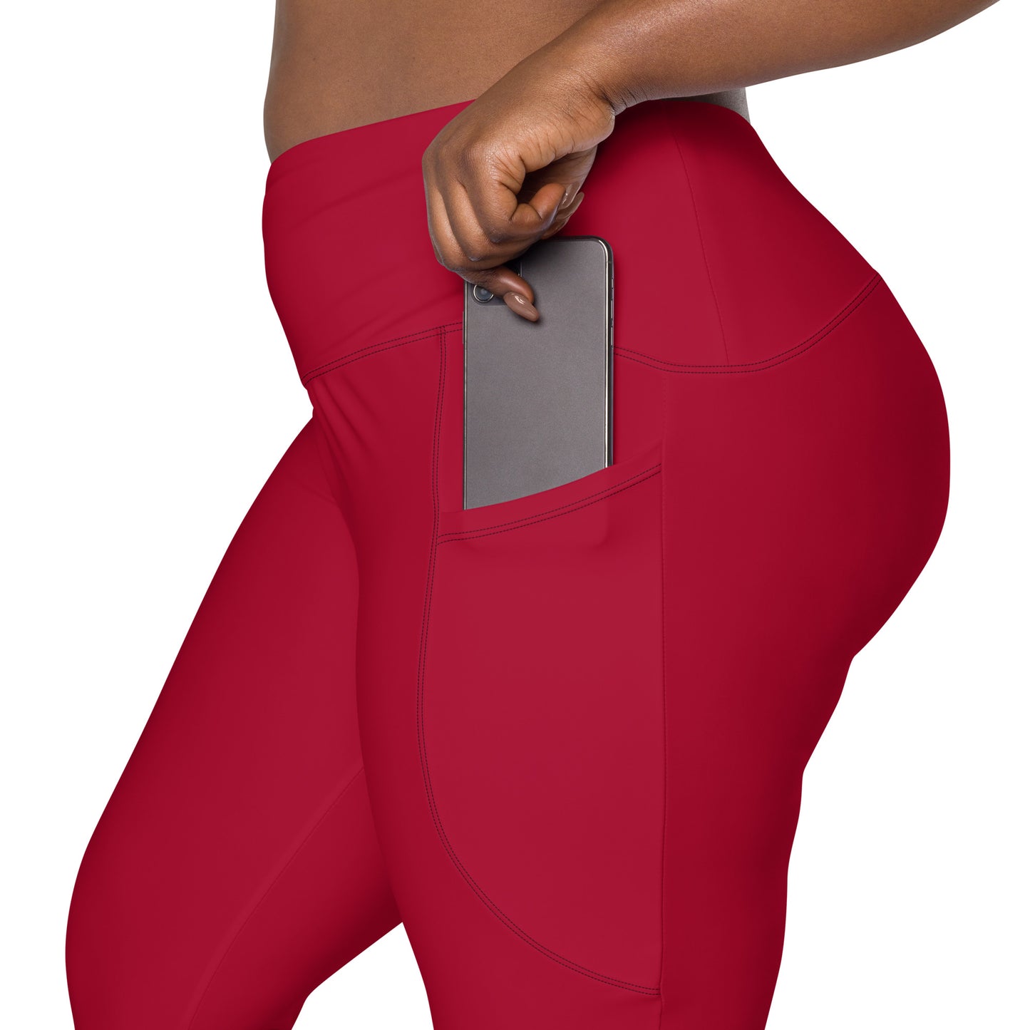 GymWidowz Leggings with pockets - Dark Red