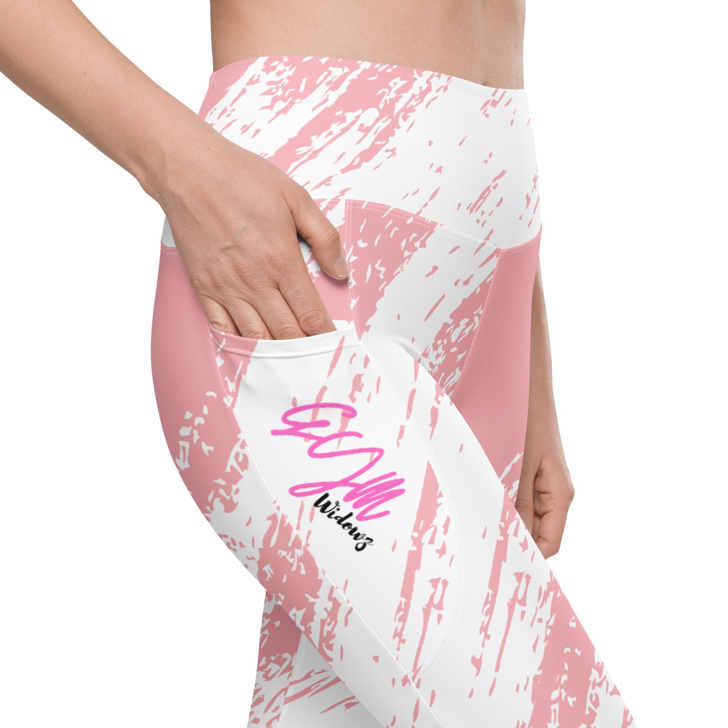 GymWidowz Leggings with pockets - Distressed Pink