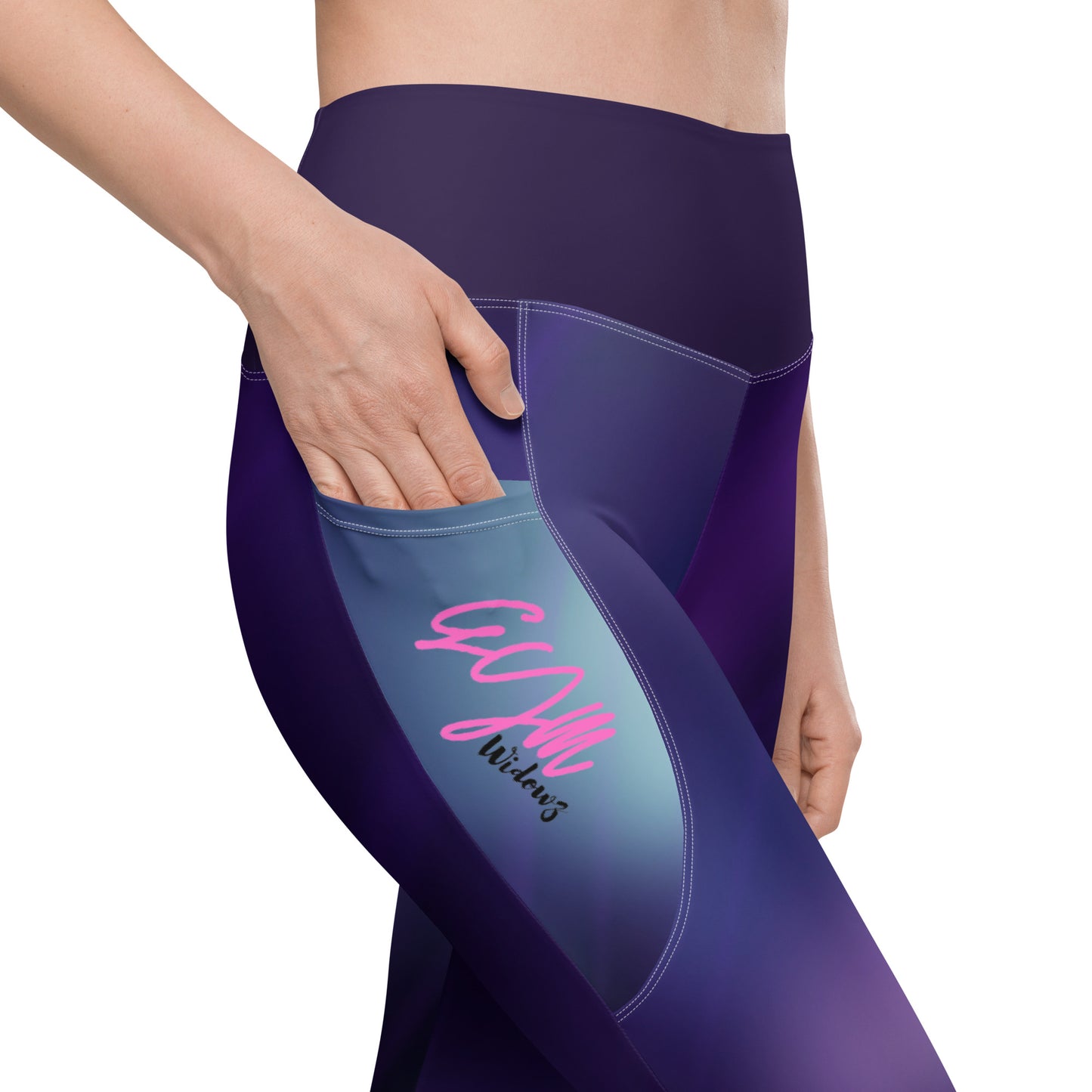 GymWidowz Leggings with pockets - Purple Nebula