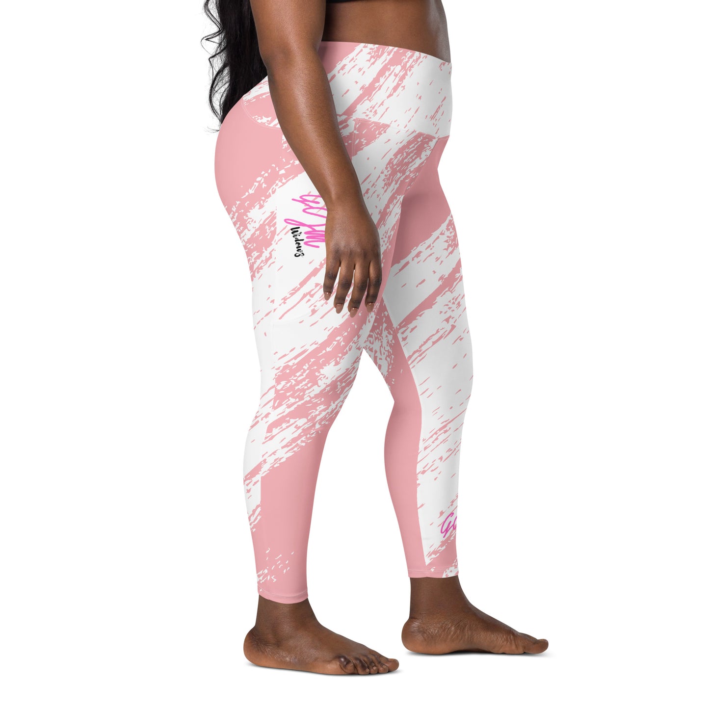 GymWidowz Leggings with pockets - Distressed Pink